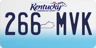 KY license plate 266MVK