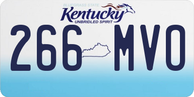 KY license plate 266MVO