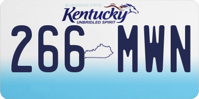 KY license plate 266MWN