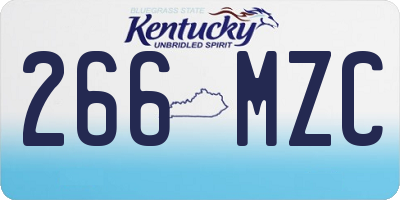 KY license plate 266MZC