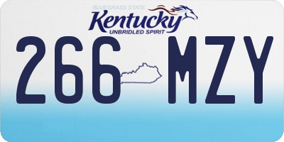 KY license plate 266MZY