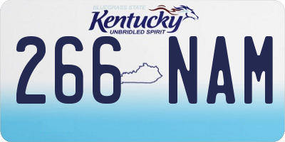 KY license plate 266NAM