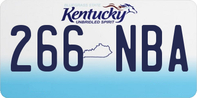 KY license plate 266NBA