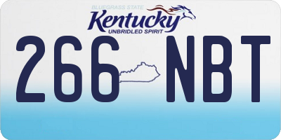KY license plate 266NBT