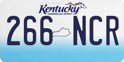KY license plate 266NCR