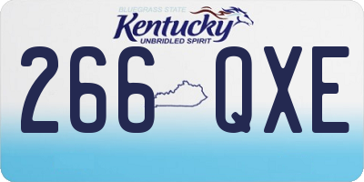 KY license plate 266QXE
