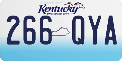KY license plate 266QYA