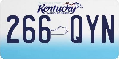 KY license plate 266QYN