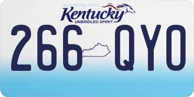 KY license plate 266QYO