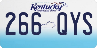 KY license plate 266QYS