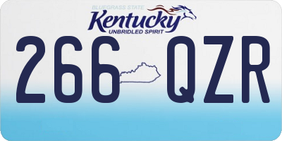 KY license plate 266QZR
