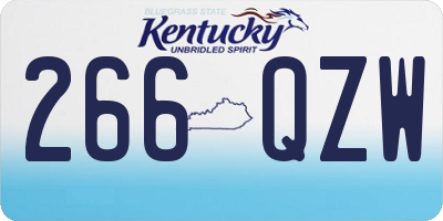 KY license plate 266QZW