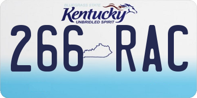 KY license plate 266RAC