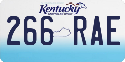 KY license plate 266RAE