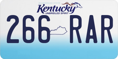 KY license plate 266RAR