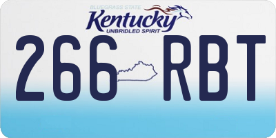 KY license plate 266RBT
