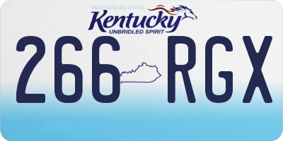 KY license plate 266RGX