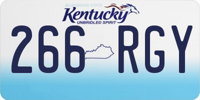 KY license plate 266RGY