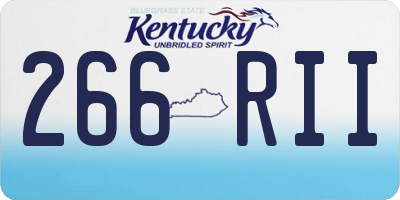 KY license plate 266RII