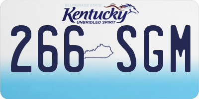 KY license plate 266SGM