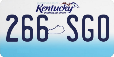 KY license plate 266SGO