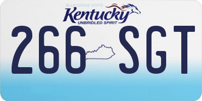 KY license plate 266SGT
