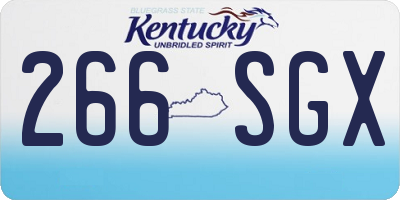 KY license plate 266SGX