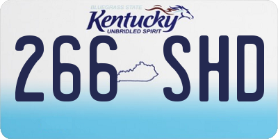 KY license plate 266SHD