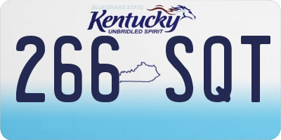 KY license plate 266SQT