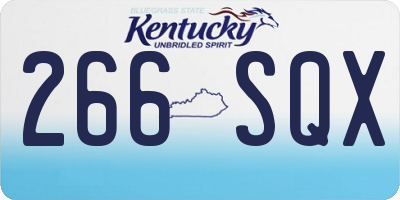 KY license plate 266SQX