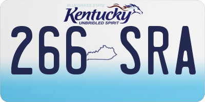 KY license plate 266SRA