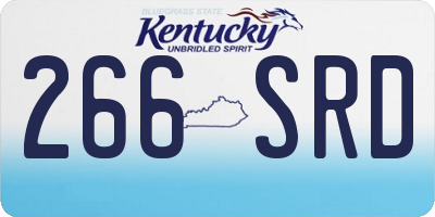 KY license plate 266SRD