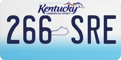 KY license plate 266SRE