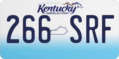 KY license plate 266SRF