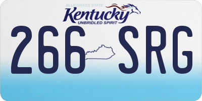 KY license plate 266SRG