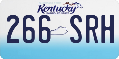 KY license plate 266SRH