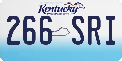 KY license plate 266SRI