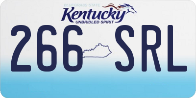 KY license plate 266SRL