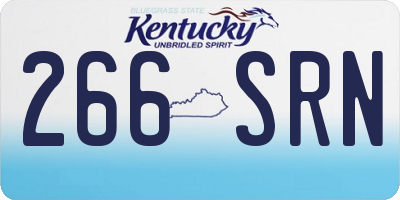 KY license plate 266SRN