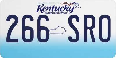 KY license plate 266SRO