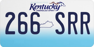 KY license plate 266SRR