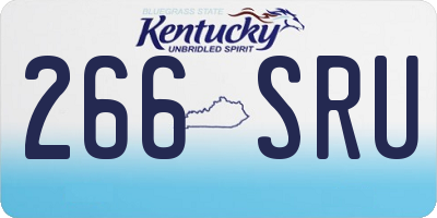 KY license plate 266SRU
