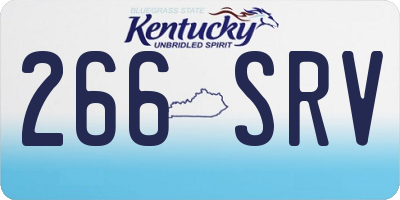 KY license plate 266SRV