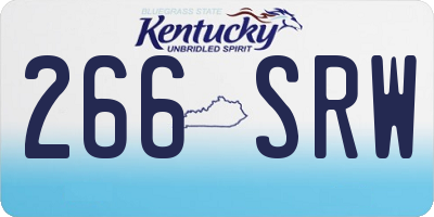 KY license plate 266SRW