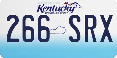 KY license plate 266SRX
