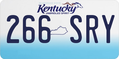 KY license plate 266SRY