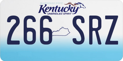 KY license plate 266SRZ