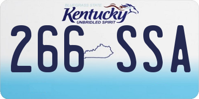 KY license plate 266SSA