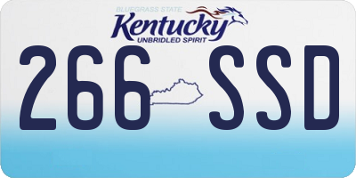 KY license plate 266SSD