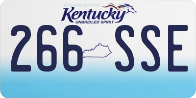 KY license plate 266SSE